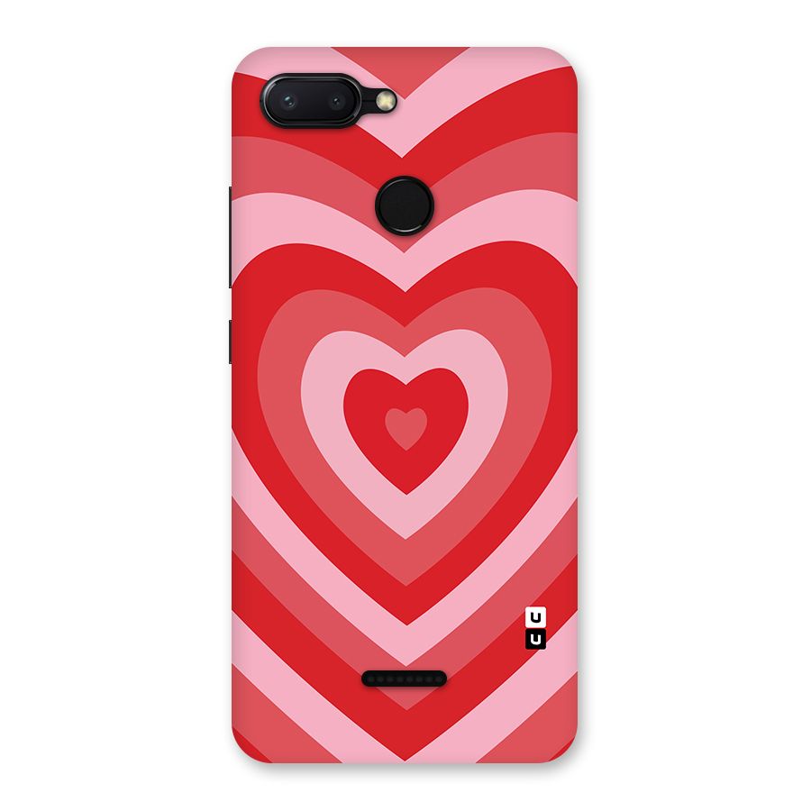 Red Retro Hearts Back Case for Redmi 6