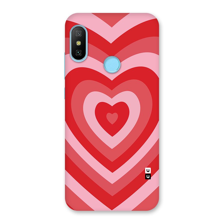 Red Retro Hearts Back Case for Redmi 6 Pro