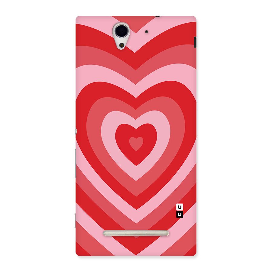 Red Retro Hearts Back Case for Sony Xperia C3