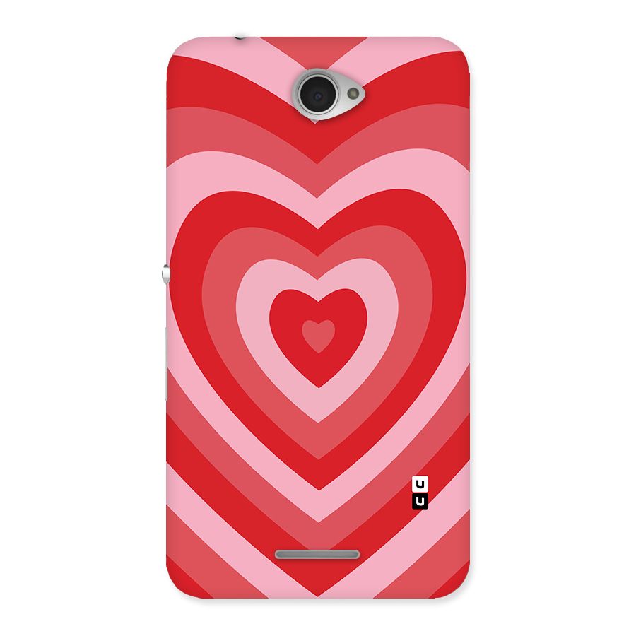 Red Retro Hearts Back Case for Sony Xperia E4