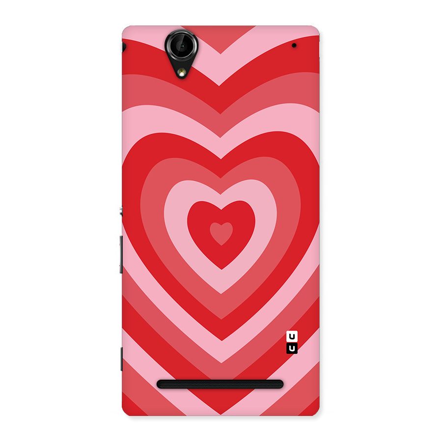 Red Retro Hearts Back Case for Sony Xperia T2