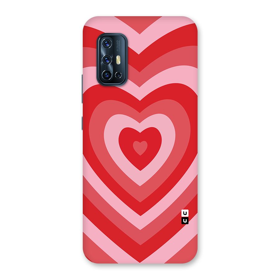 Red Retro Hearts Back Case for Vivo V17