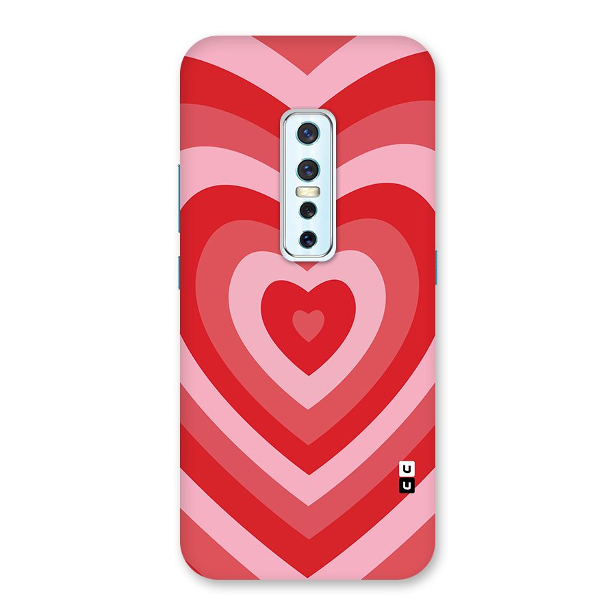 Red Retro Hearts Back Case for Vivo V17 Pro