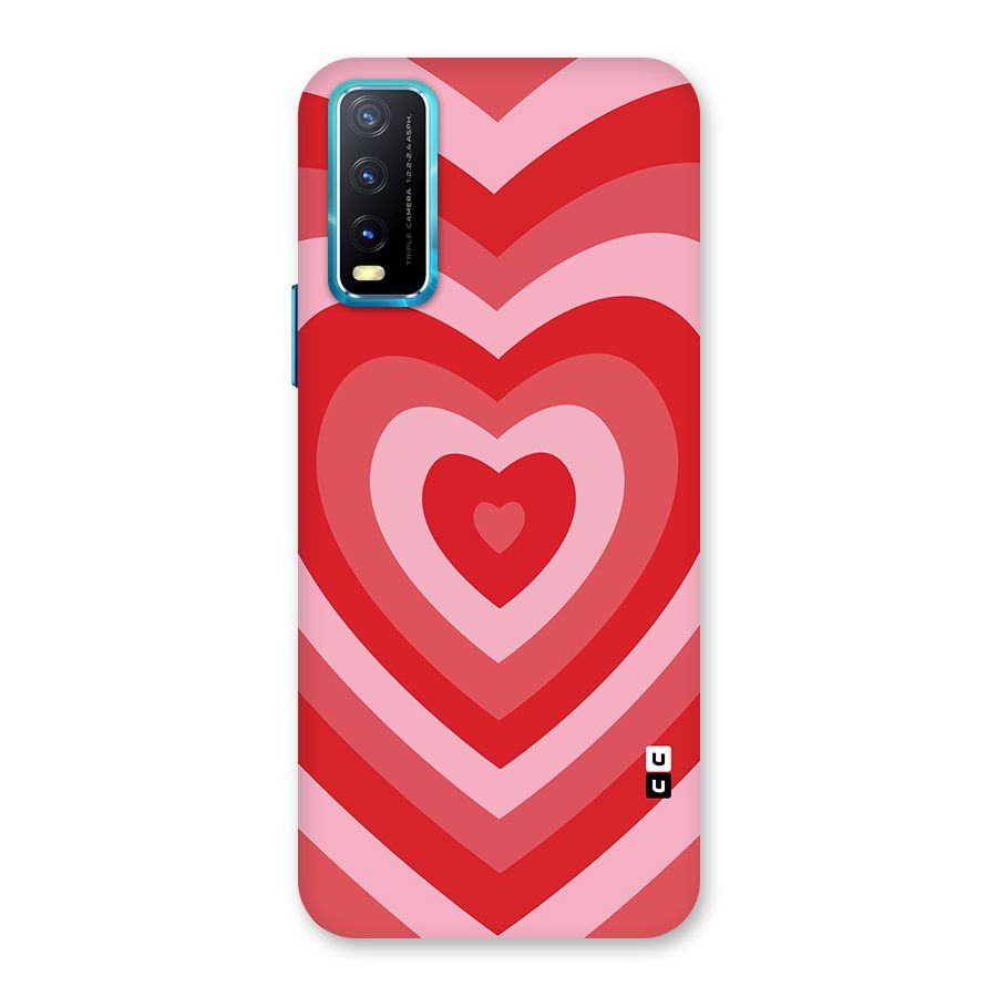 Red Retro Hearts Back Case for Vivo Y20A