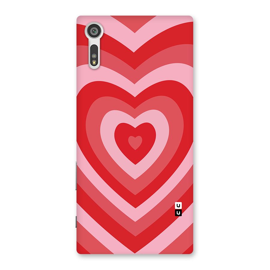 Red Retro Hearts Back Case for Xperia XZ