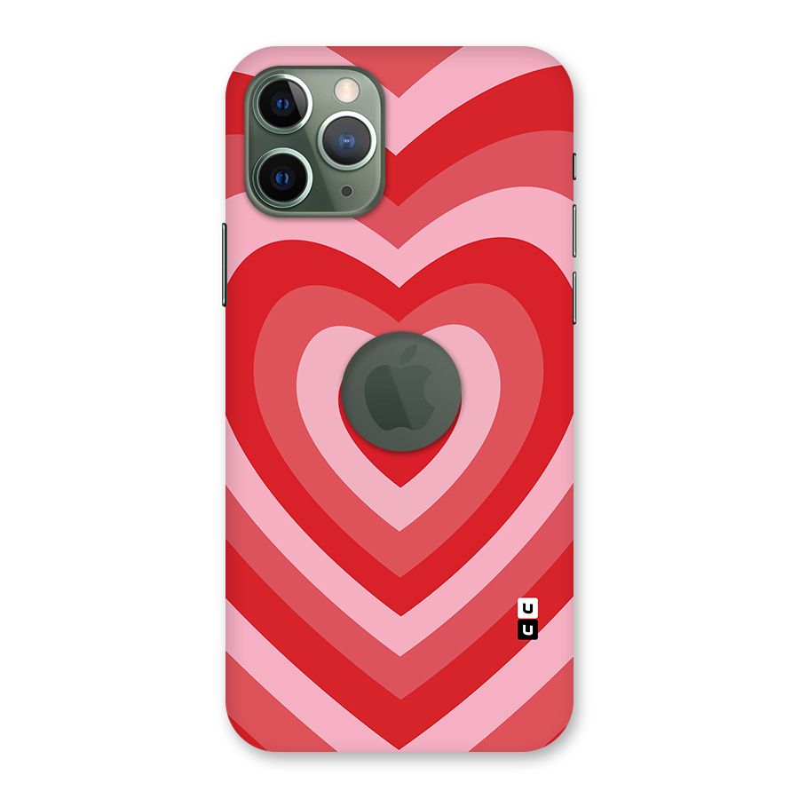 Red Retro Hearts Back Case for iPhone 11 Pro Logo  Cut