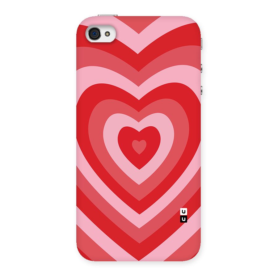 Red Retro Hearts Back Case for iPhone 4 4s
