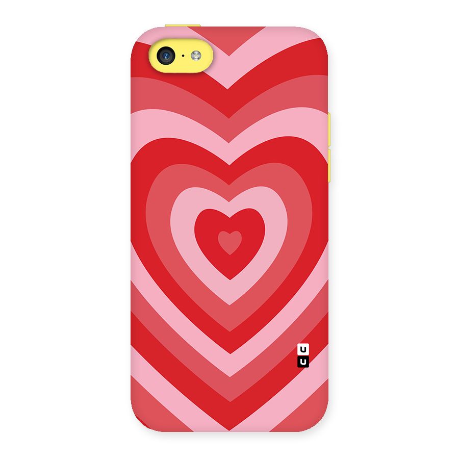 Red Retro Hearts Back Case for iPhone 5C