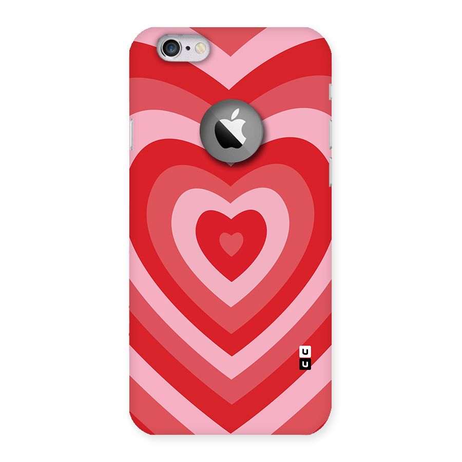 Red Retro Hearts Back Case for iPhone 6 Logo Cut