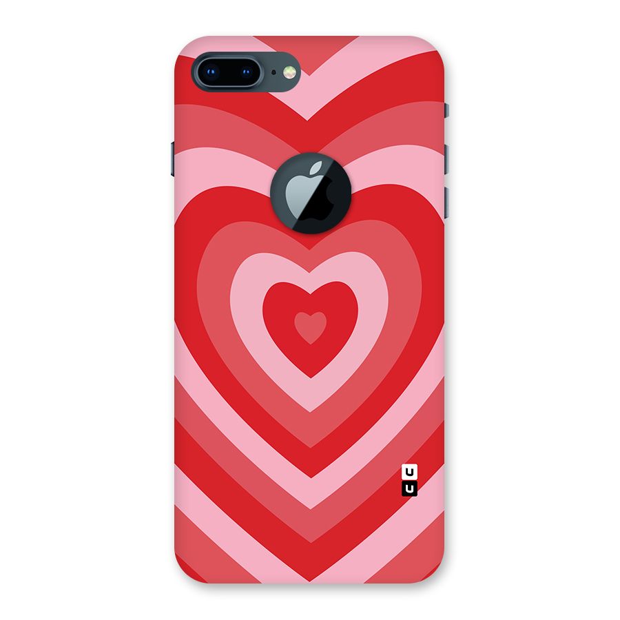 Red Retro Hearts Back Case for iPhone 7 Plus Logo Cut