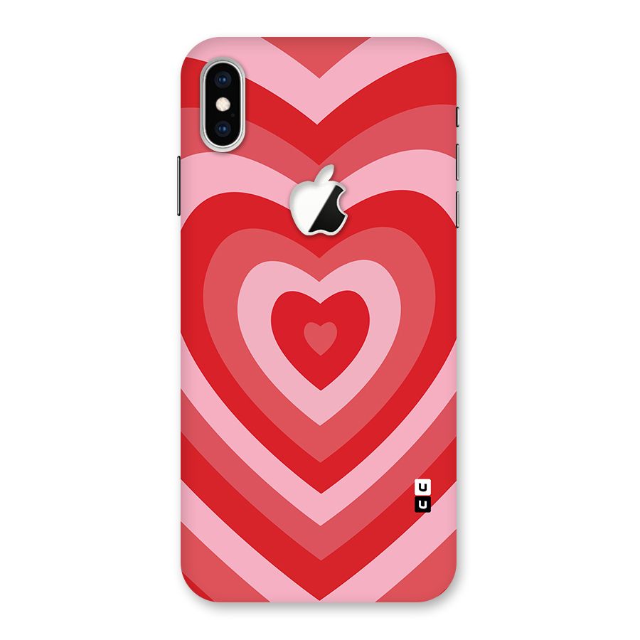Red Retro Hearts Back Case for iPhone XS Max Apple Cut
