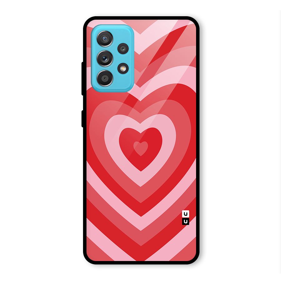 Red Retro Hearts Glass Back Case for Galaxy A52