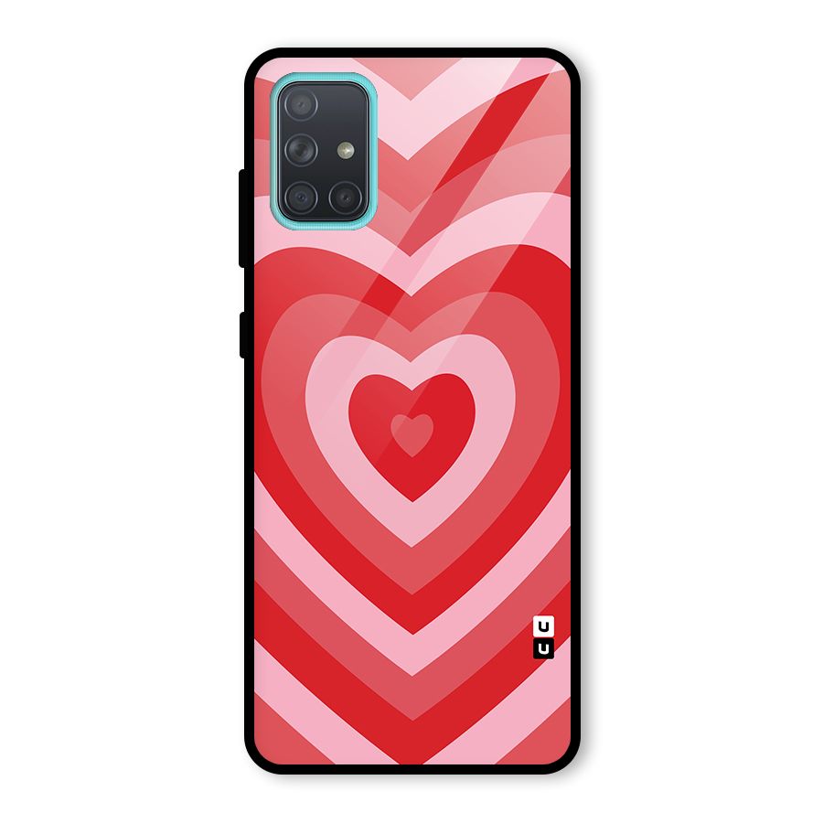 Red Retro Hearts Glass Back Case for Galaxy A71