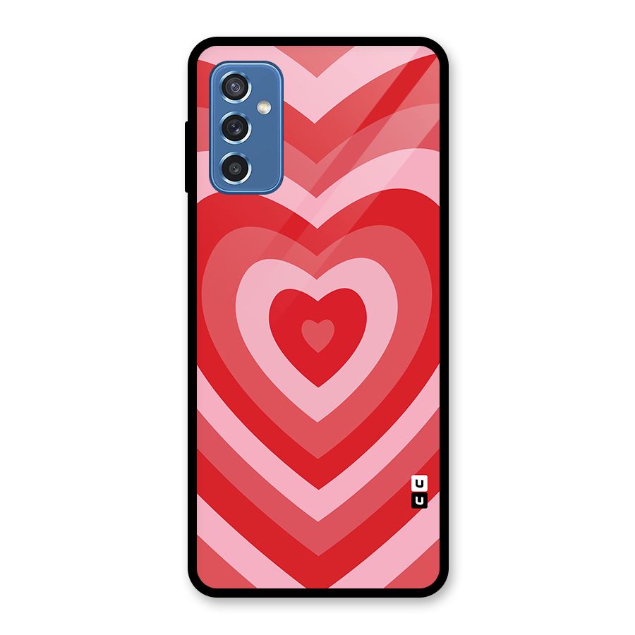 Red Retro Hearts Glass Back Case for Galaxy M52 5G