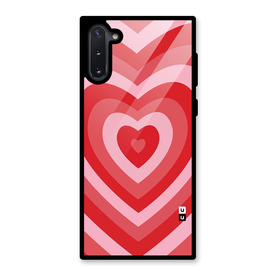 Red Retro Hearts Glass Back Case for Galaxy Note 10