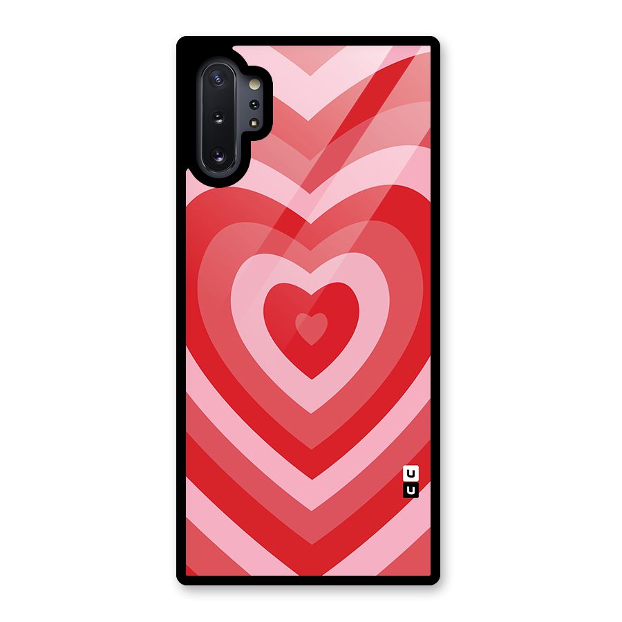 Red Retro Hearts Glass Back Case for Galaxy Note 10 Plus