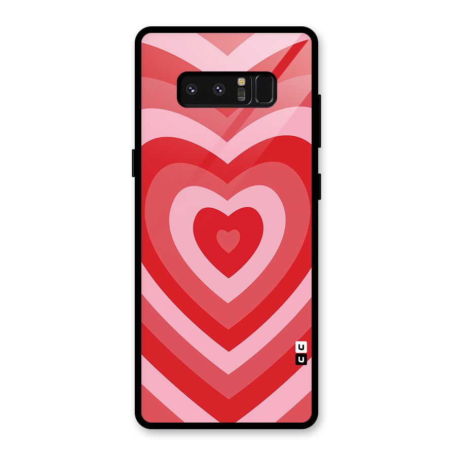Red Retro Hearts Glass Back Case for Galaxy Note 8