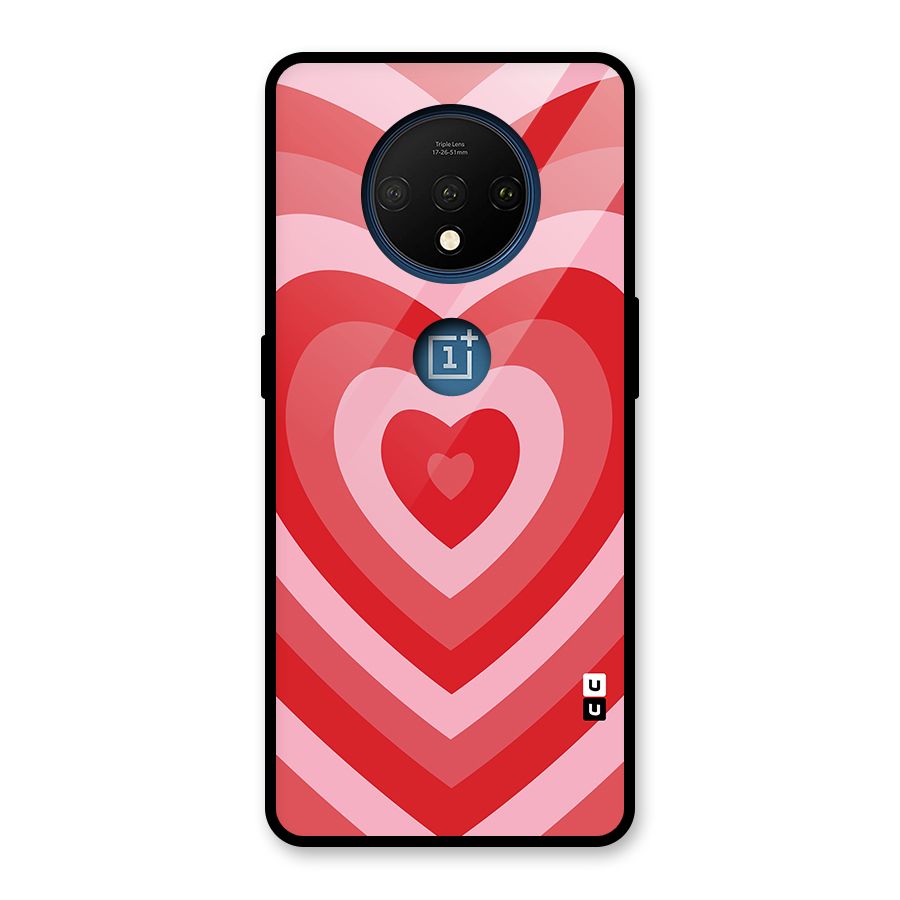 Red Retro Hearts Glass Back Case for OnePlus 7T