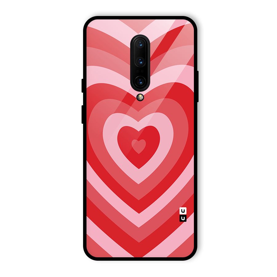 Red Retro Hearts Glass Back Case for OnePlus 7 Pro