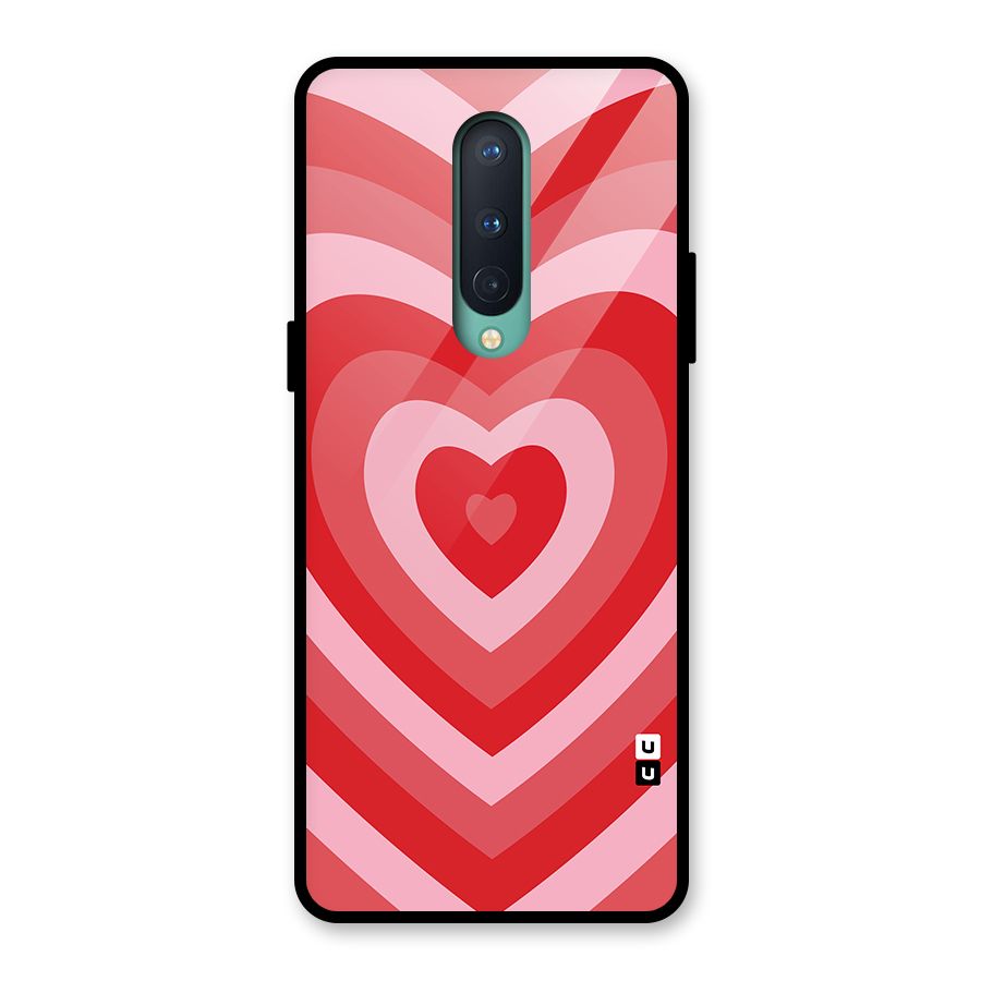 Red Retro Hearts Glass Back Case for OnePlus 8