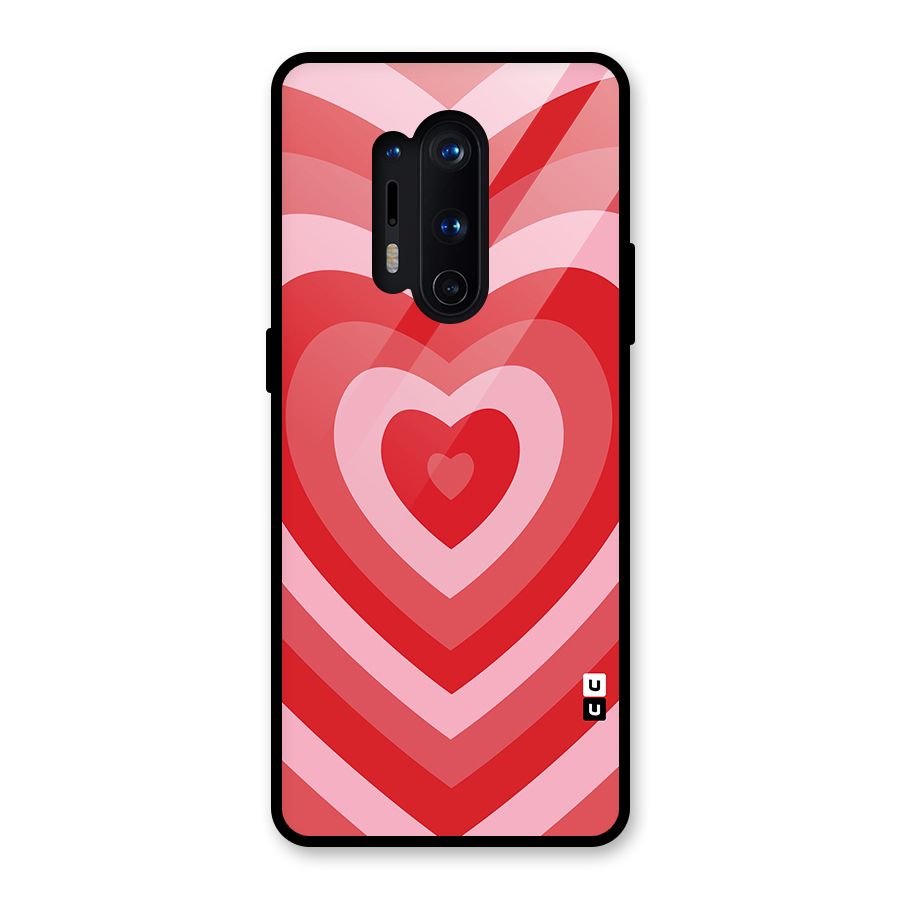 Red Retro Hearts Glass Back Case for OnePlus 8 Pro