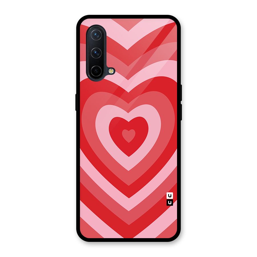 Red Retro Hearts Glass Back Case for OnePlus Nord CE 5G
