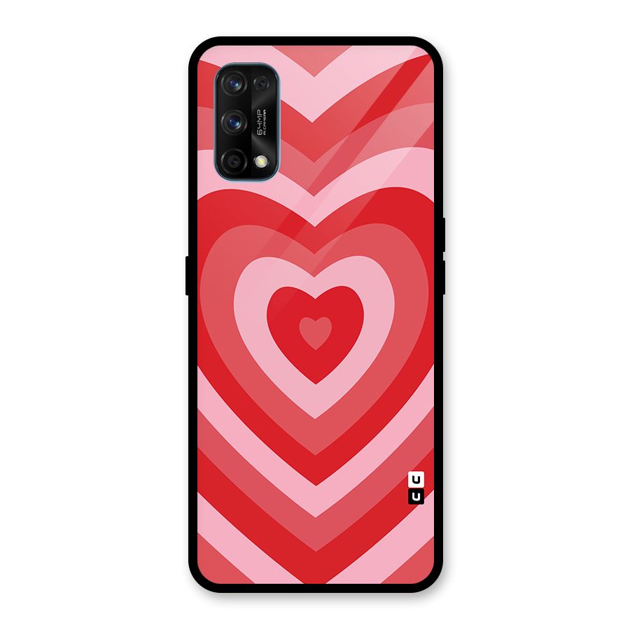 Red Retro Hearts Glass Back Case for Realme 7 Pro