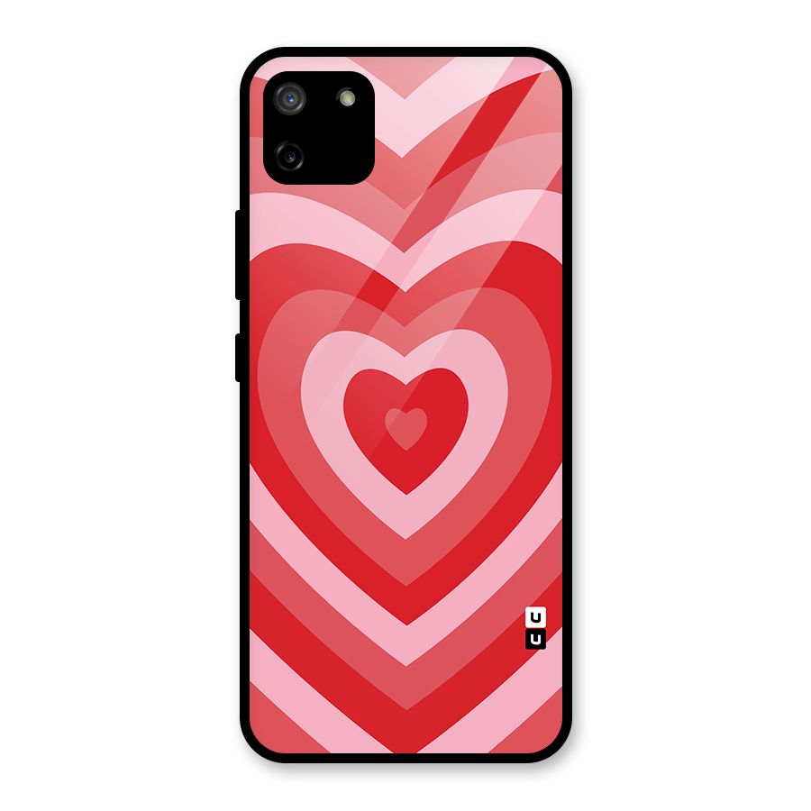 Red Retro Hearts Glass Back Case for Realme C11