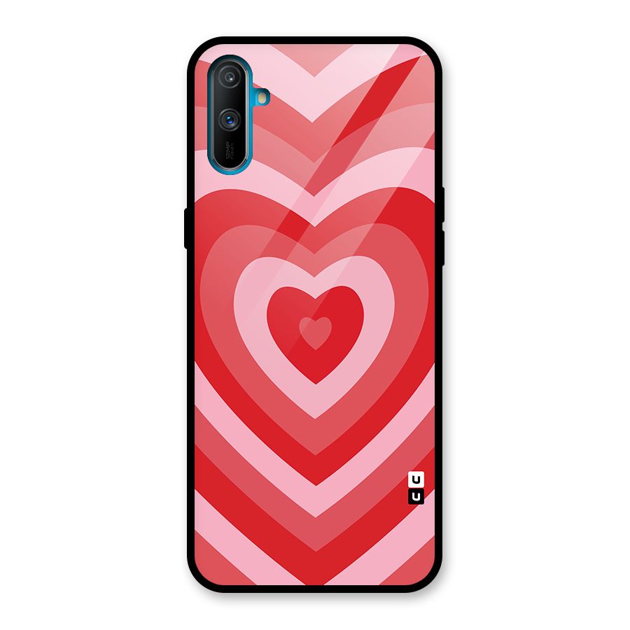 Red Retro Hearts Glass Back Case for Realme C3