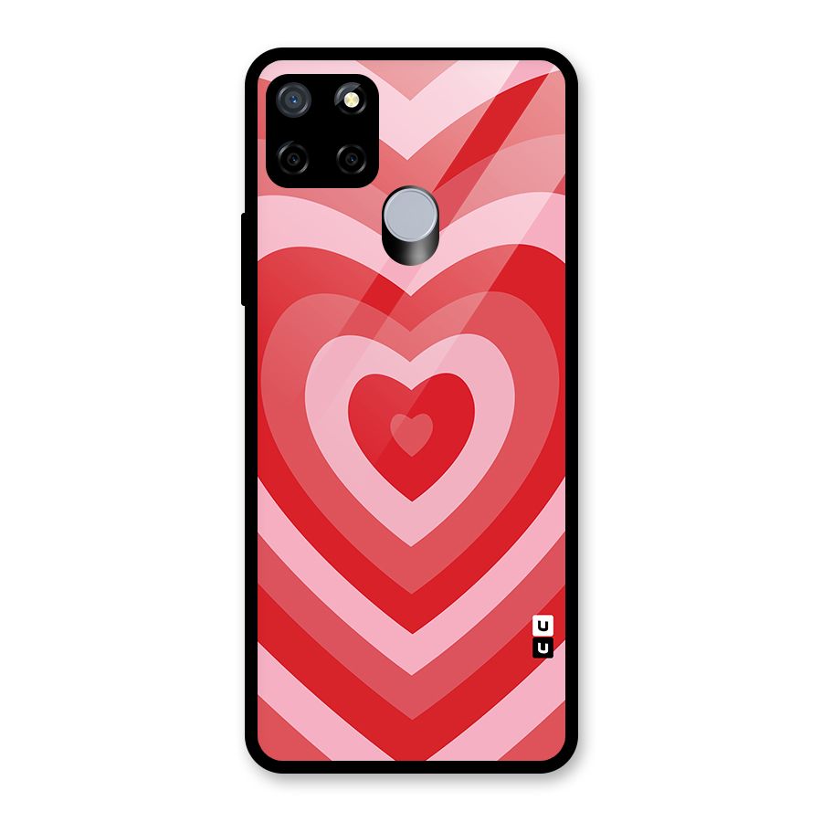 Red Retro Hearts Glass Back Case for Realme Narzo 20