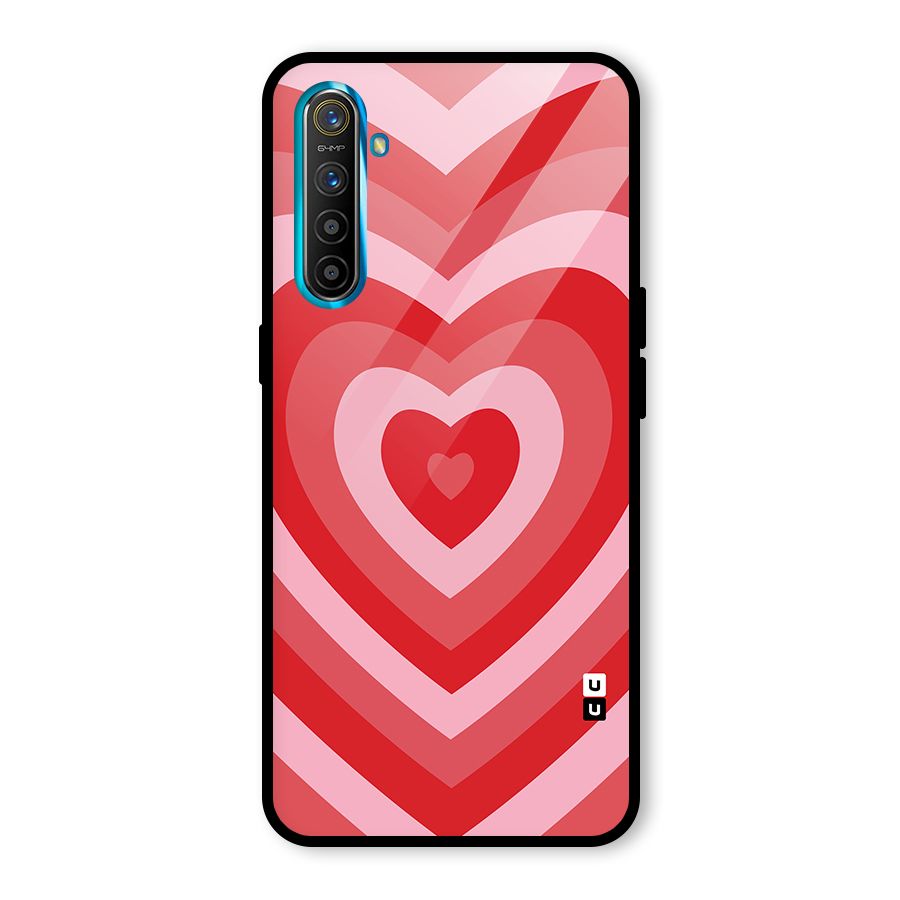 Red Retro Hearts Glass Back Case for Realme X2