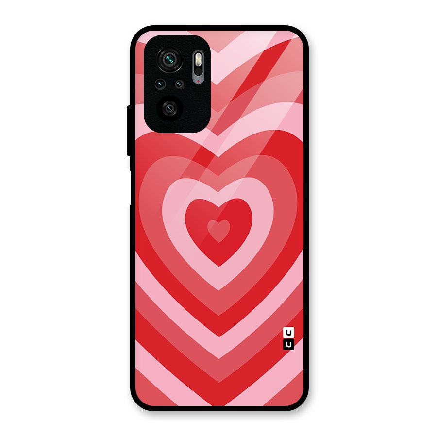 Red Retro Hearts Glass Back Case for Redmi Note 10S