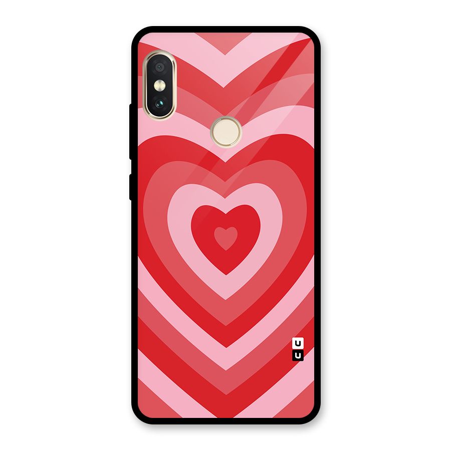 Red Retro Hearts Glass Back Case for Redmi Note 5 Pro