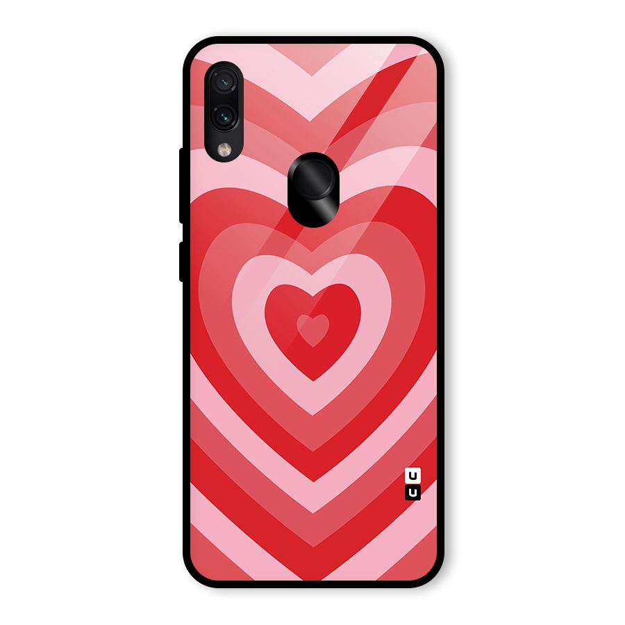 Red Retro Hearts Glass Back Case for Redmi Note 7S