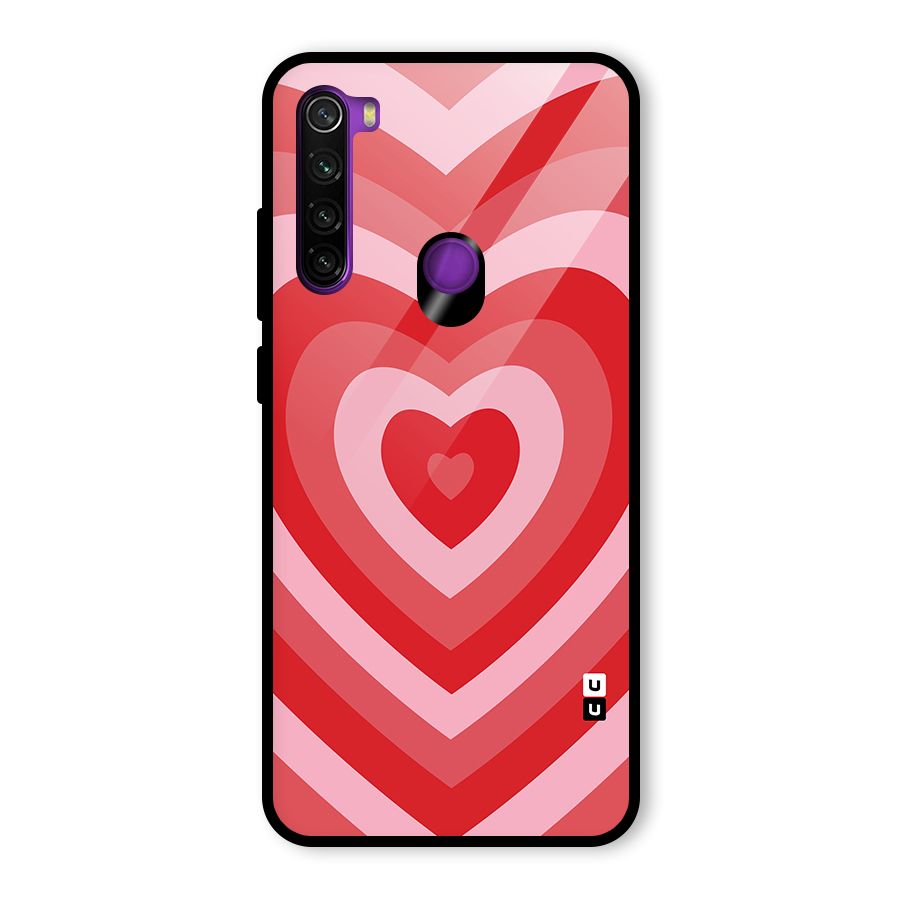 Red Retro Hearts Glass Back Case for Redmi Note 8