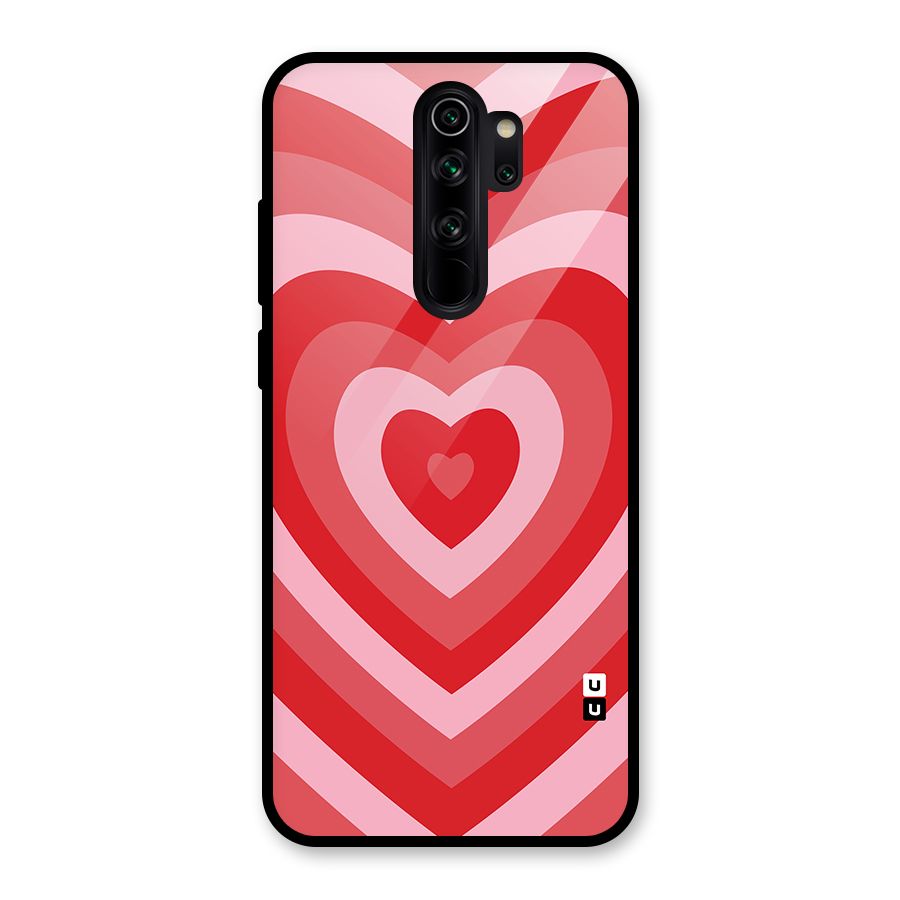 Red Retro Hearts Glass Back Case for Redmi Note 8 Pro