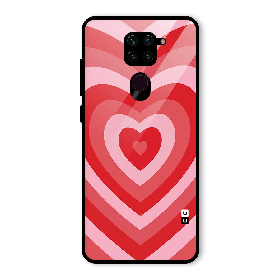 Red Retro Hearts Glass Back Case for Redmi Note 9