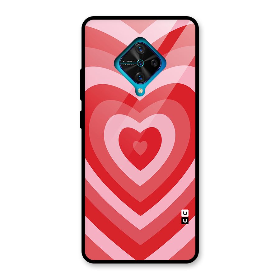 Red Retro Hearts Glass Back Case for Vivo S1 Pro