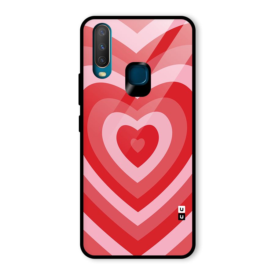 Red Retro Hearts Glass Back Case for Vivo U10