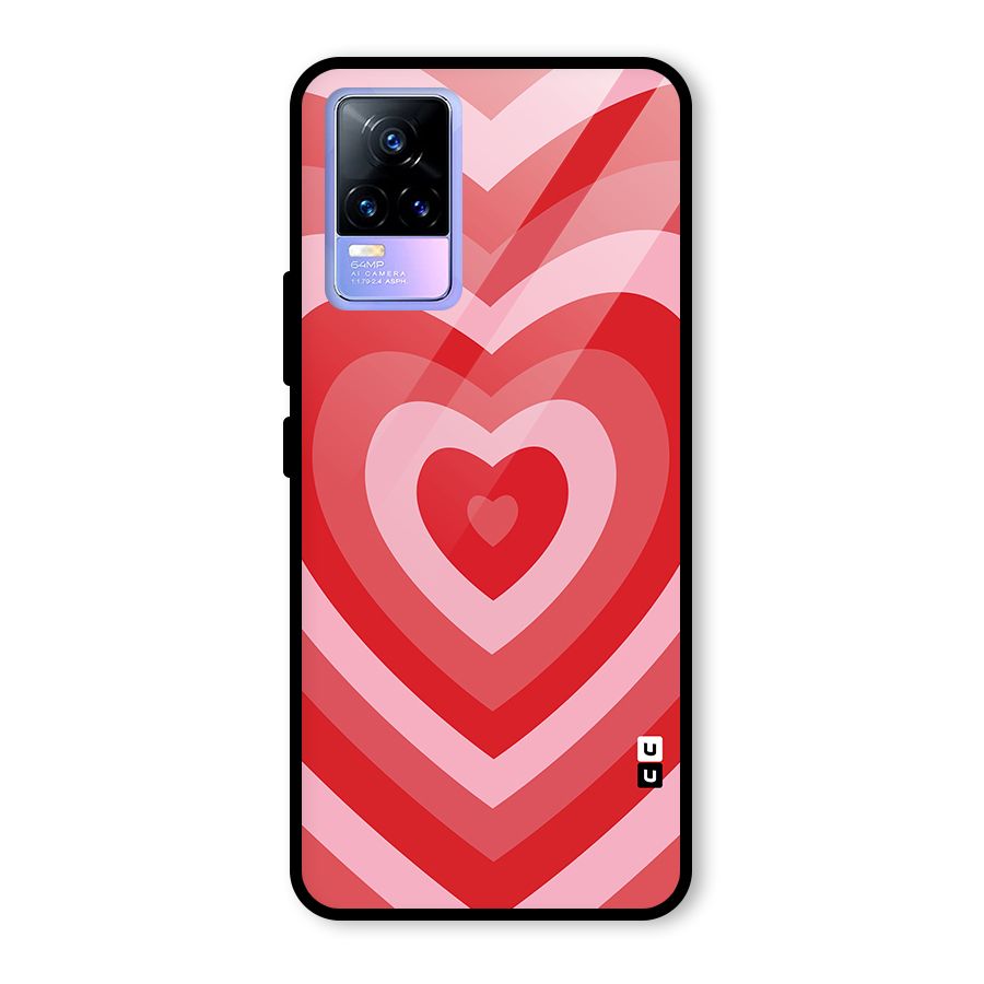 Red Retro Hearts Glass Back Case for Vivo Y73