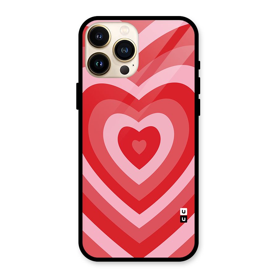 Red Retro Hearts Glass Back Case for iPhone 13 Pro Max