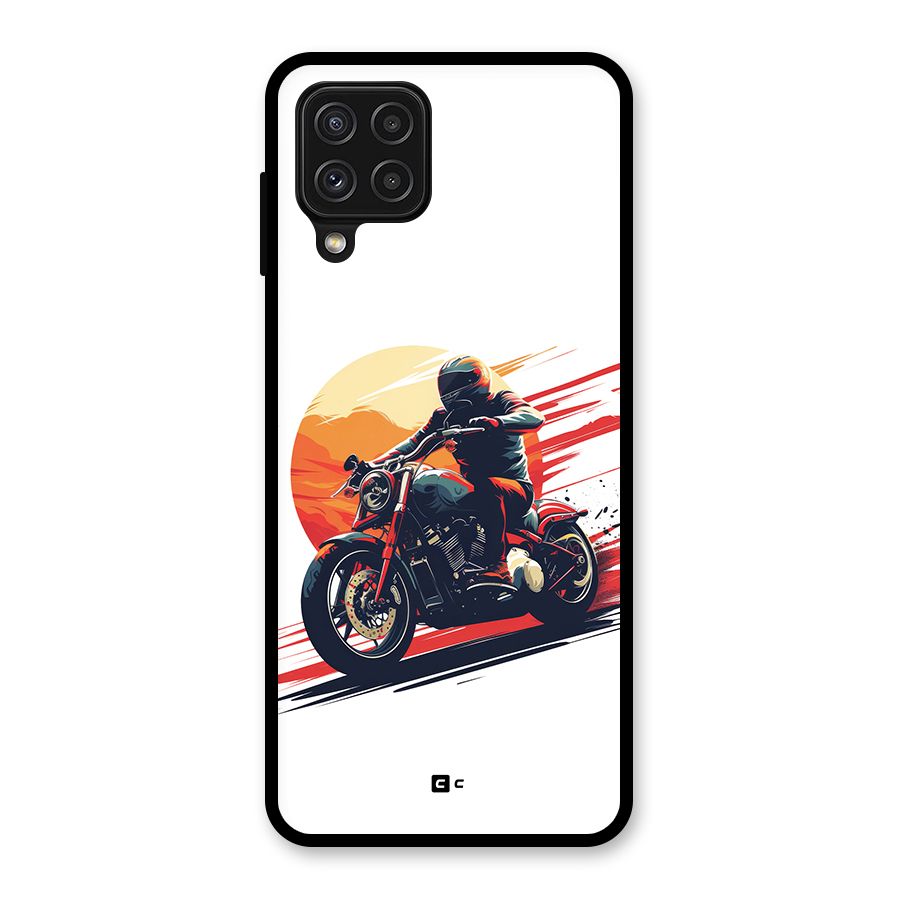 Retro Biker Glass Back Case for Galaxy A22 4G