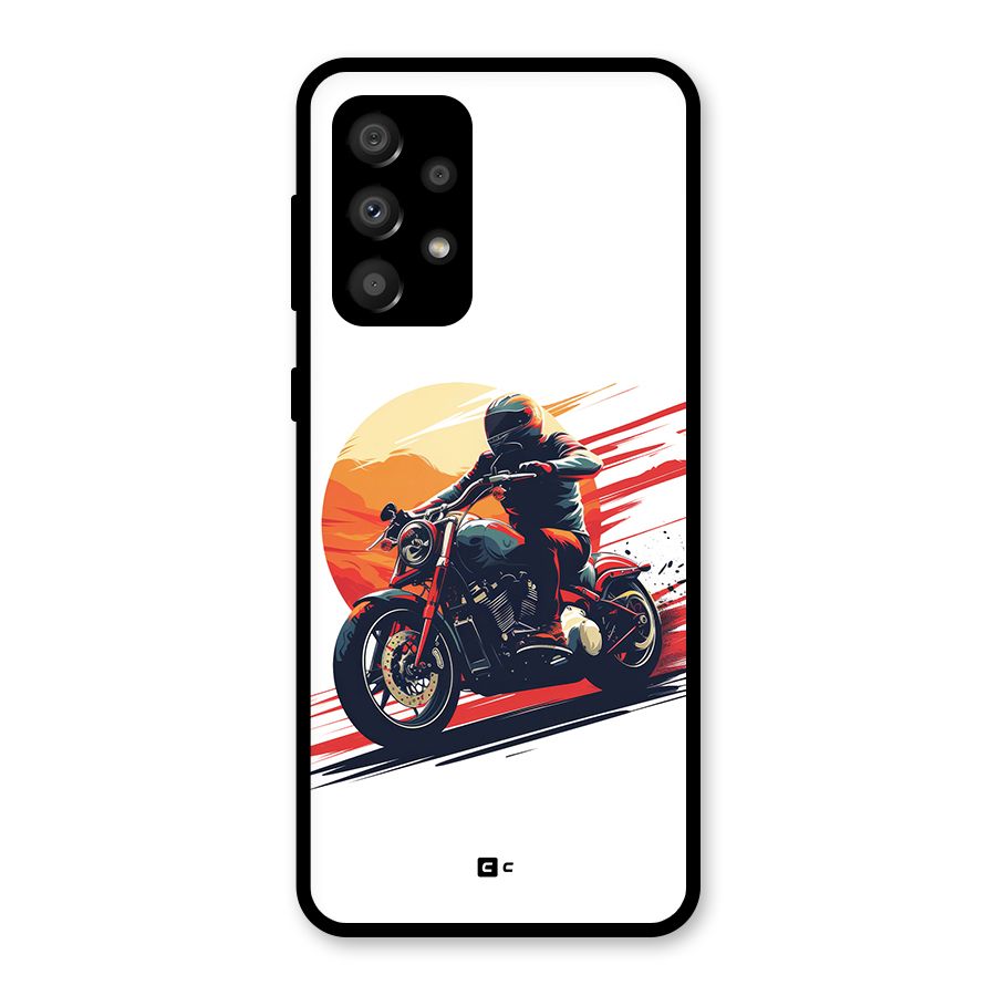 Retro Biker Glass Back Case for Galaxy A32