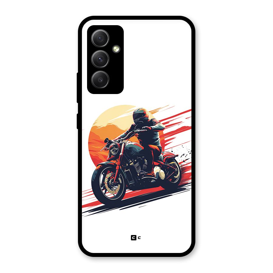 Retro Biker Glass Back Case for Galaxy A34