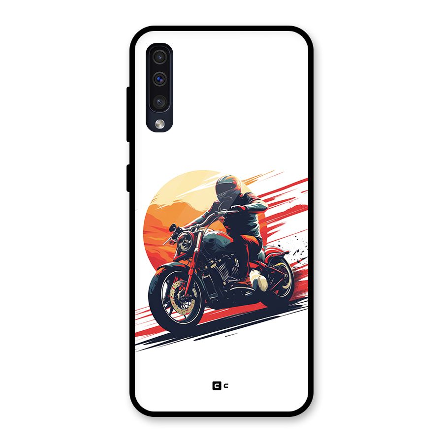 Retro Biker Glass Back Case for Galaxy A50s