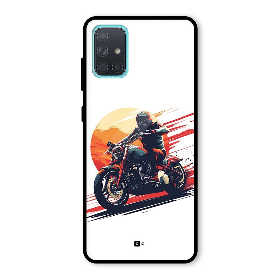 Retro Biker Glass Back Case for Galaxy A71