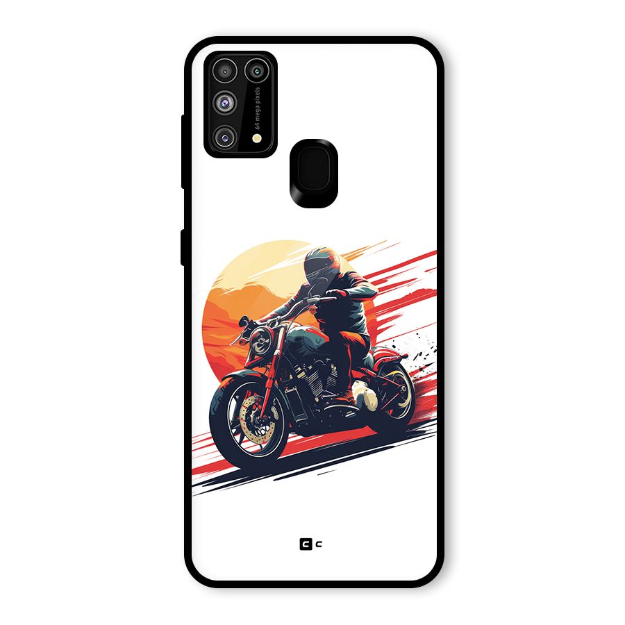 Retro Biker Glass Back Case for Galaxy F41