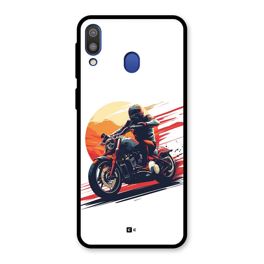 Retro Biker Glass Back Case for Galaxy M20
