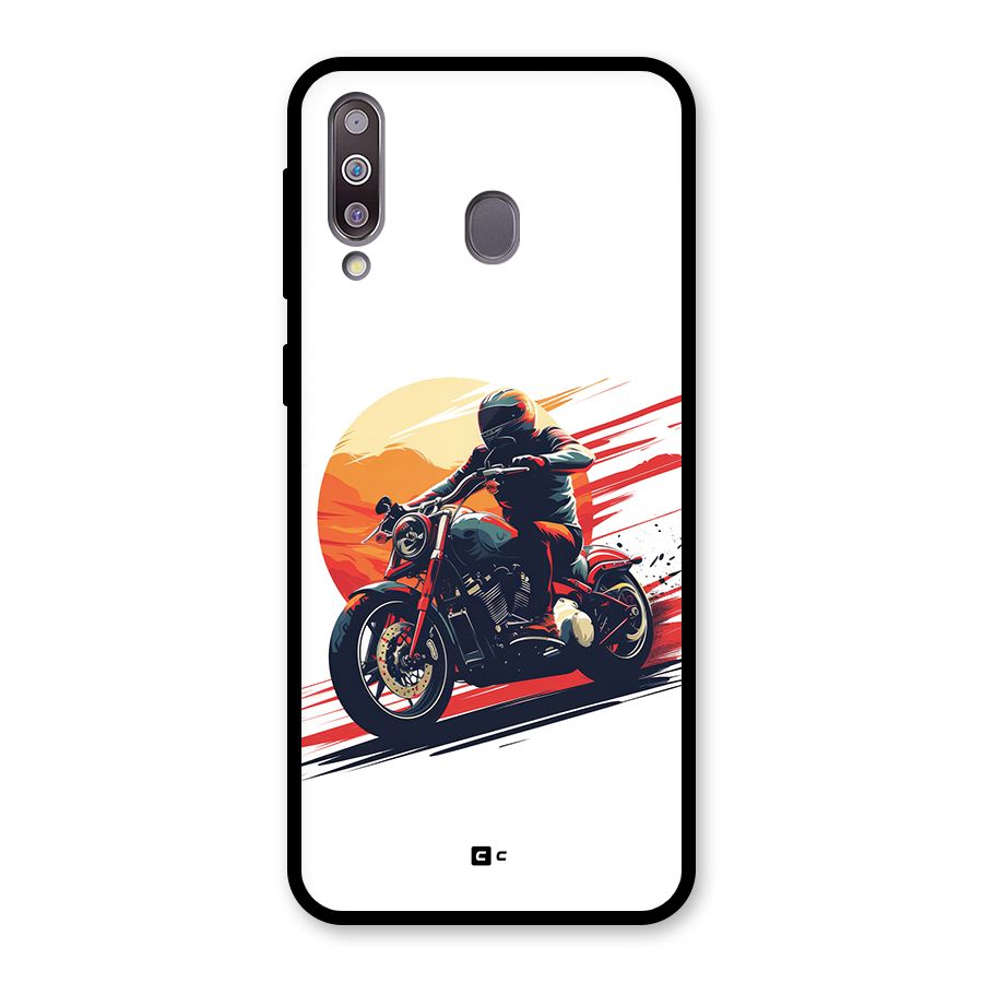 Retro Biker Glass Back Case for Galaxy M30