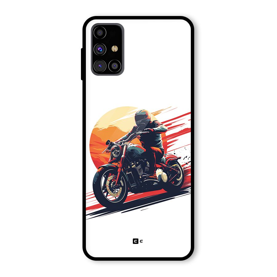 Retro Biker Glass Back Case for Galaxy M31s
